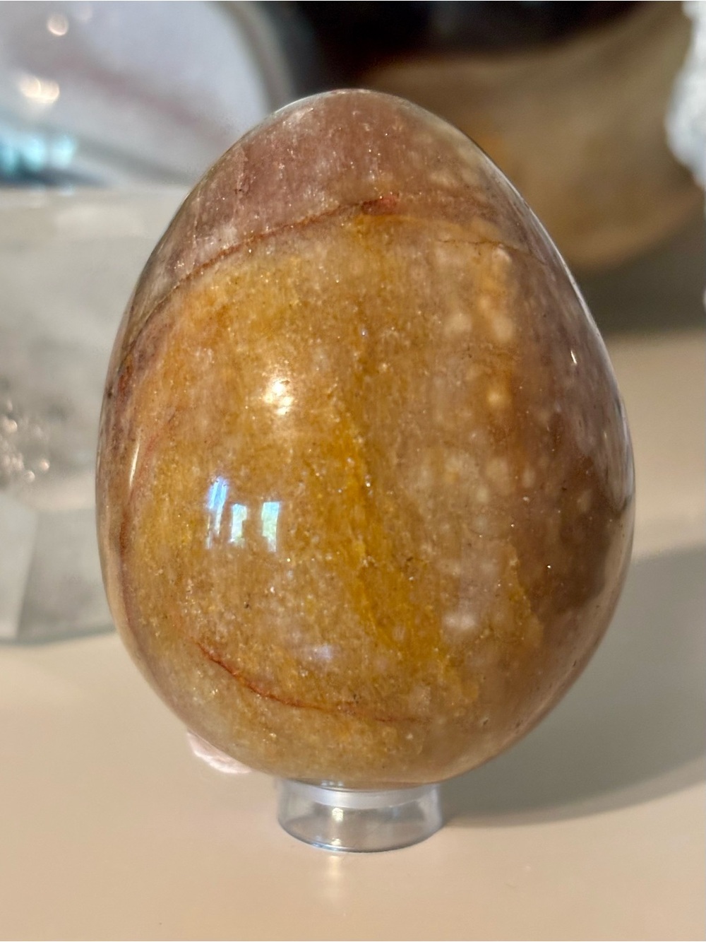 Golden Ocean Jasper Crystal Egg | Polished Natural Sparkle